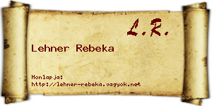 Lehner Rebeka névjegykártya